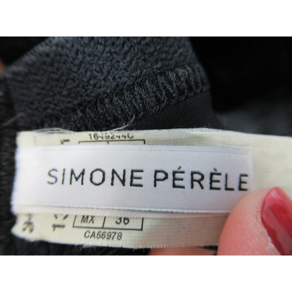 Simone Perele Embroidered Unlined Mesh Bra 36E Underwire Black/Beige 13f320 - Picture 6 of 7